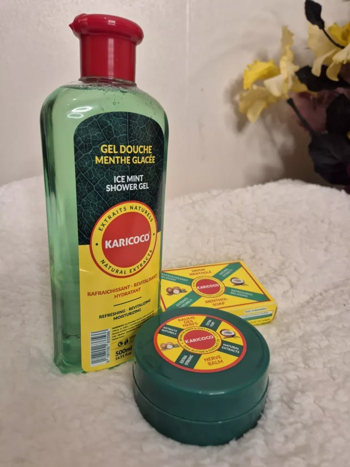 KARICOCO Ice Mint Shower Gel  Shea Butter & Coconut Nerve Balm Menthol Soap