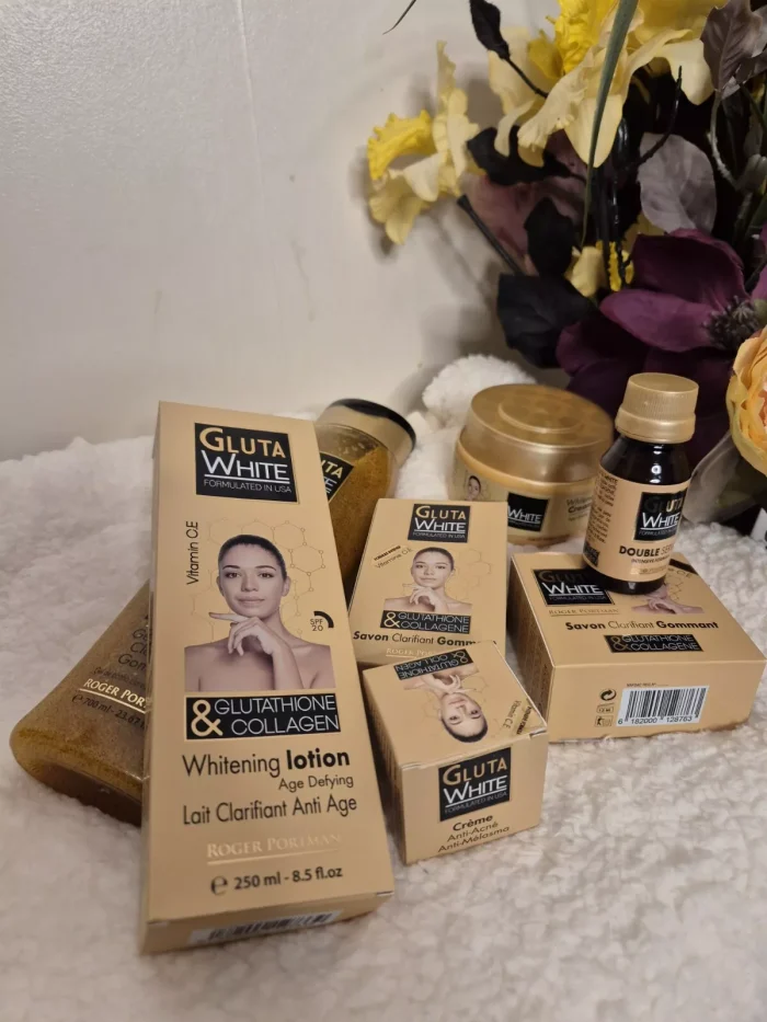 GLUTA WHITE - Cream 275 ml Serum 60ml Shower Gel 750 ml Facial Cream 2 Soaps 110 ml &190 ml Lotion 250 ml - Image 3