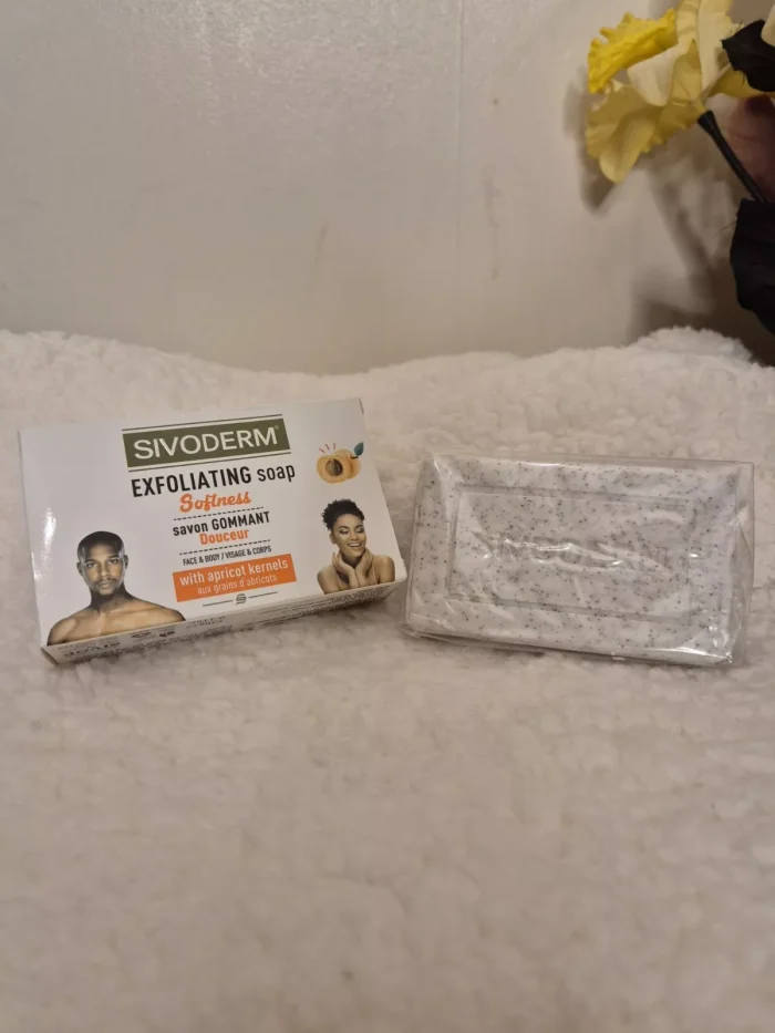 SIVODERM Exfoliating Face & Body Soap with Apricot Kernels 230g - Image 2