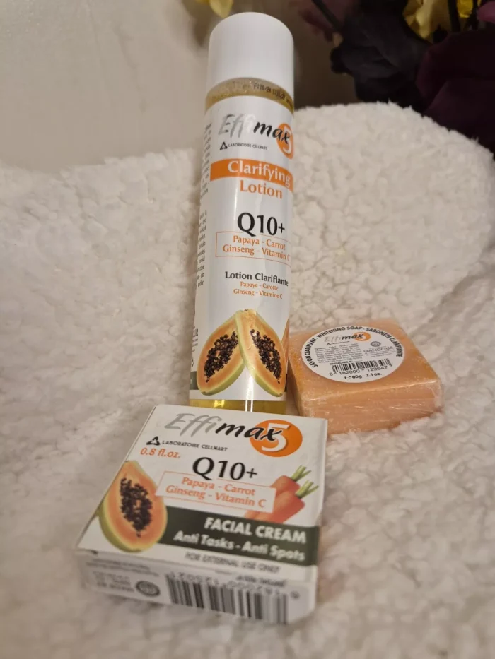 EFFIMAX 5 Q 10 - Cleanser Lotion 160ml Facial Cream 25 ml Soap 60gr - Image 3