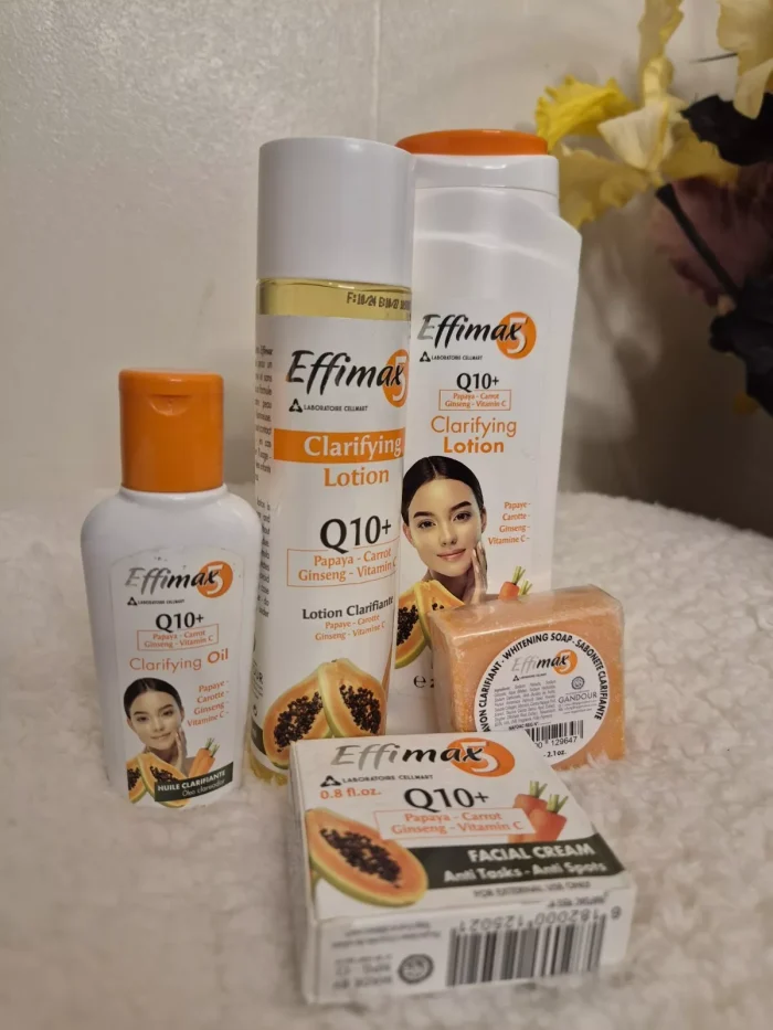 EFFIMAX 5 Q 10 - Cleanser Lotion 160ml Lotion 220ml Facial Cream 25 ml Soap 60gr Oil 60ml - Image 2