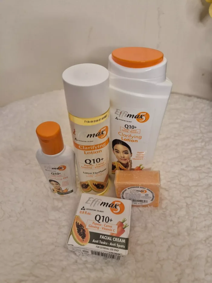 EFFIMAX 5 Q 10 - Cleanser Lotion 160ml Lotion 220ml Facial Cream 25 ml Soap 60gr Oil 60ml - Image 3