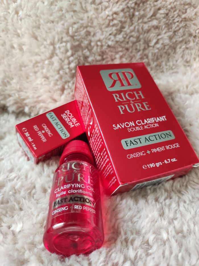 RICH & PURE Body Oil 60 ml- Double Serum 60ml & Clarifying Soap 190 grs - Image 3