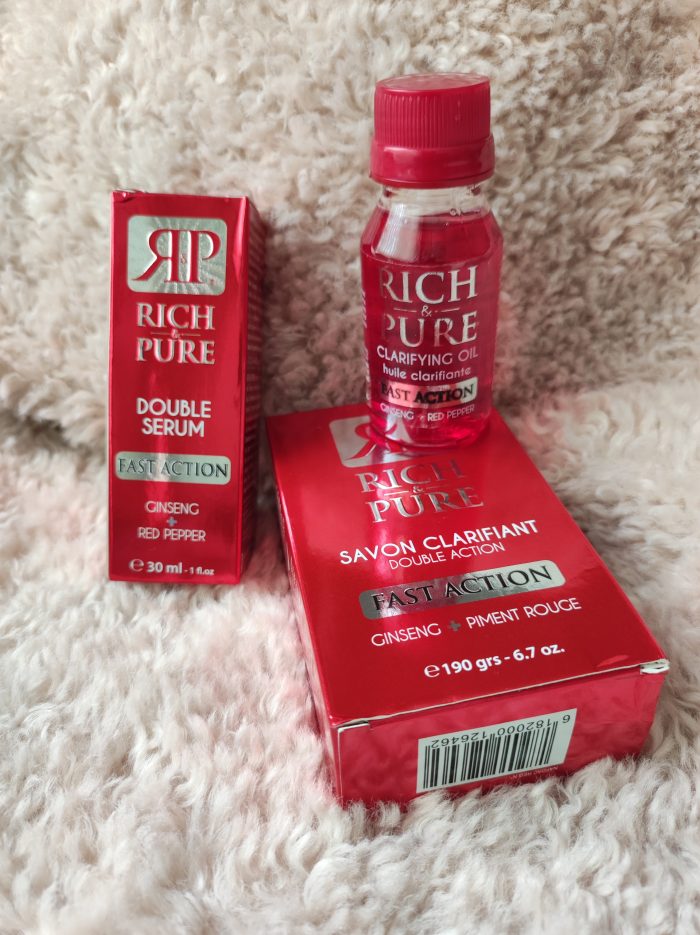 RICH & PURE Body Oil 60 ml- Double Serum 60ml & Clarifying Soap 190 grs - Image 2
