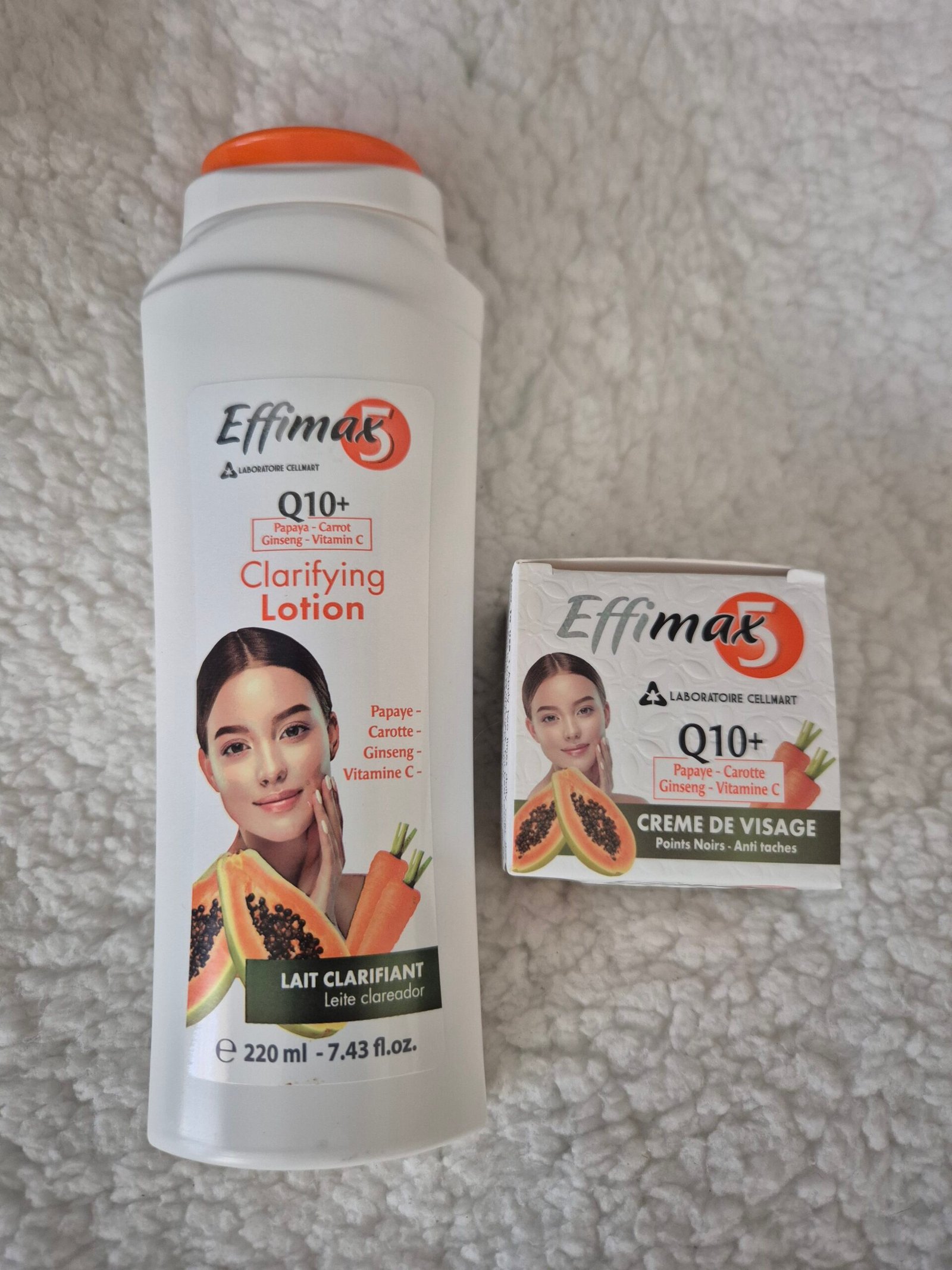 EFFIMAX CLARIFYNG LOTION WITH PAPAYA CARROT GINSENG VITAMIN C & FACIAL CREAM - Image 5